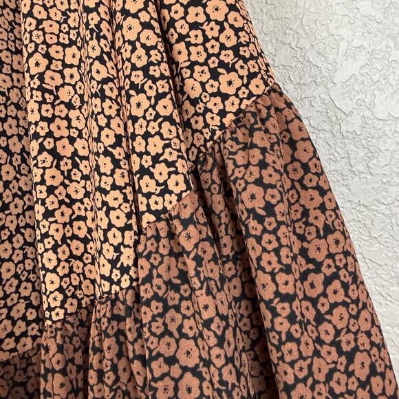 Hutch Anthropologie NWT Elma Floral High Low Contrast Wrap Midi Dress M Purple - Picture 11 of 15